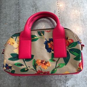 Kate Spade, on trend, leather/canvas floral purse